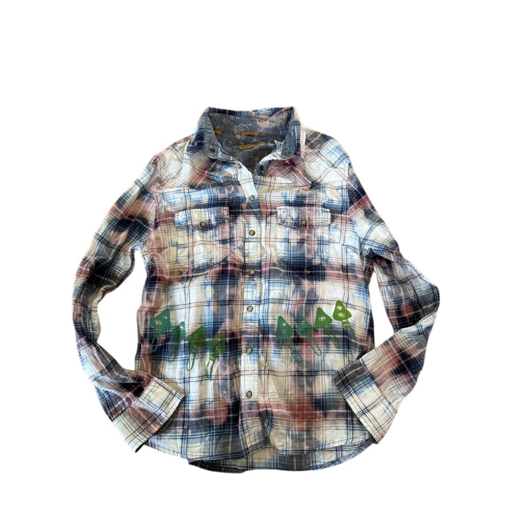 Jachs Girlfriend x Trippy Bunny‎ Bea flannel mushroom print top